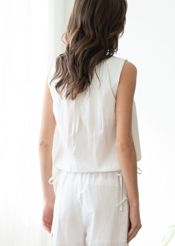 RACHEL SLEEVELESS CRINKLE TOP