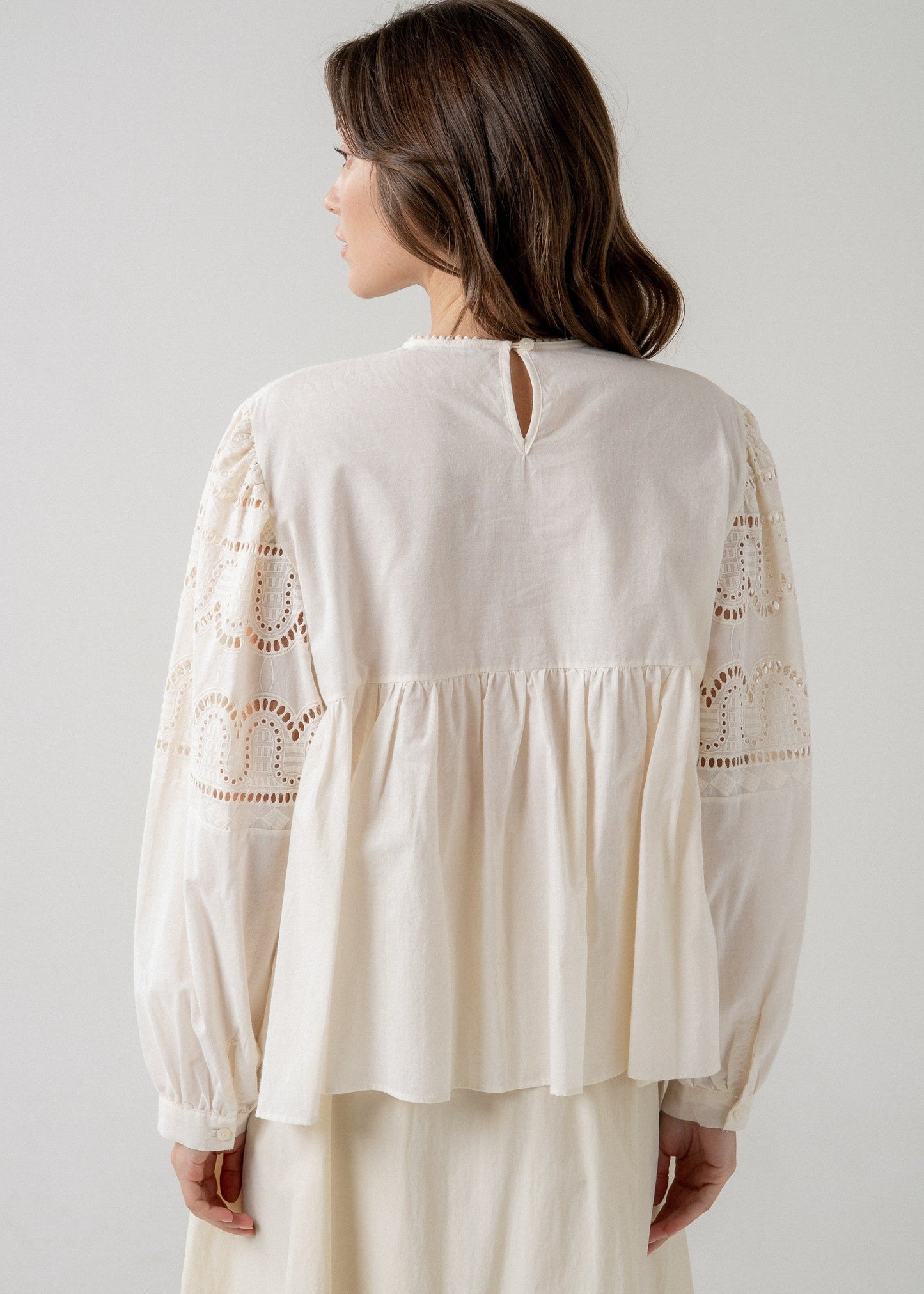 LILA LONGSLEEVE BABYDOLL BLOUSE
