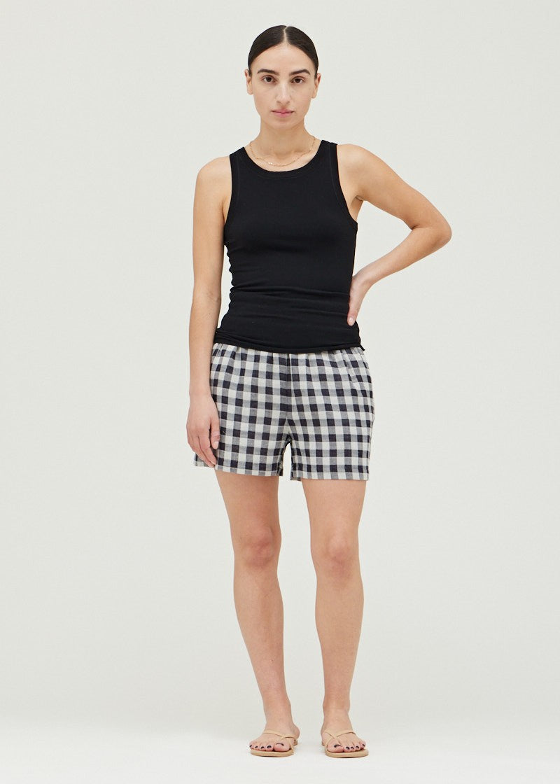 GRADE & GATHER THE BINDING RIBBED TANK TOP – A COMFORTABLE, FIGURE-FLATTERING STAPLE FOR EVERYDAY WEAR BLACK COLOR