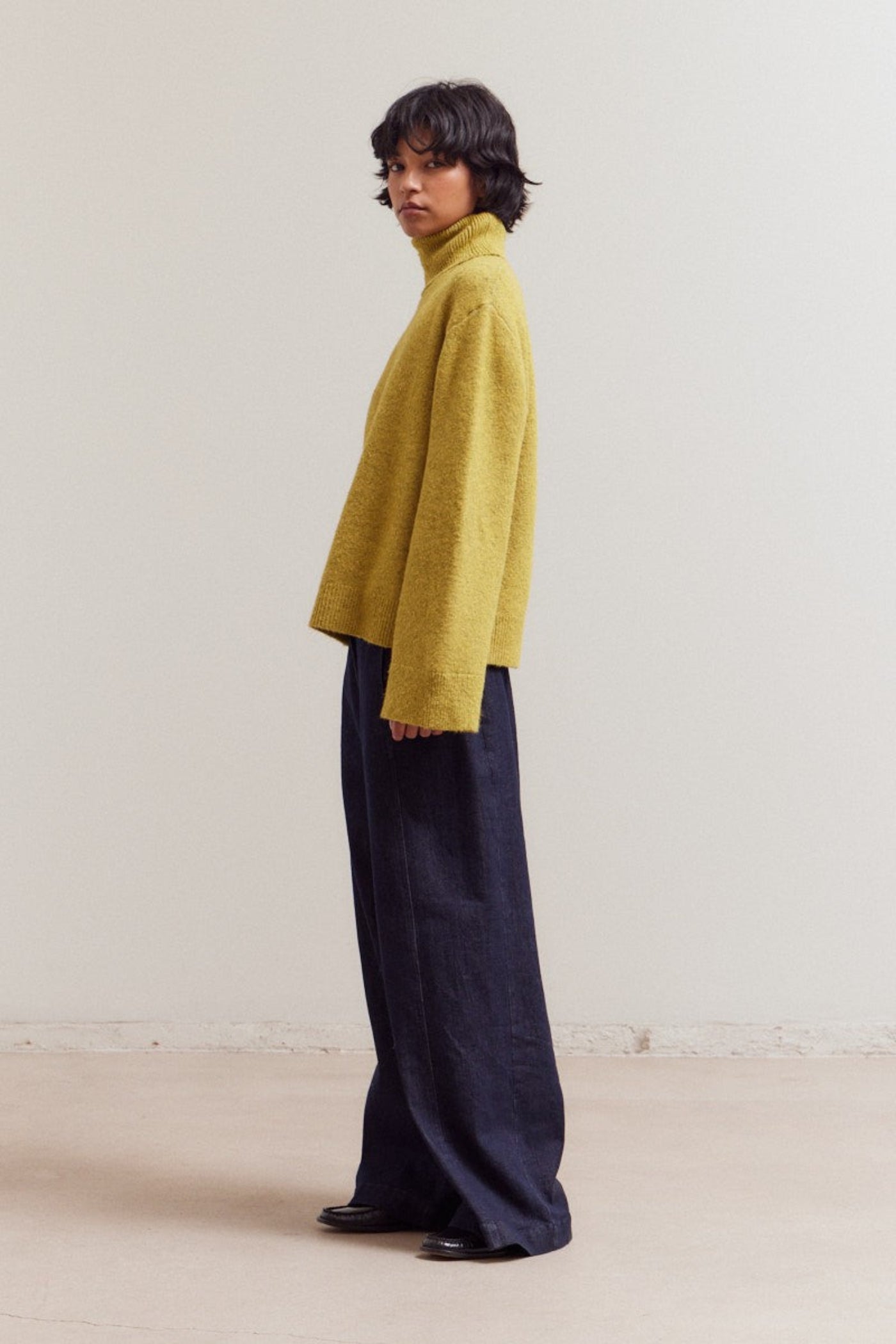 GRACE & GATHER CITRON HIGH COLLAR NECK SWEATER