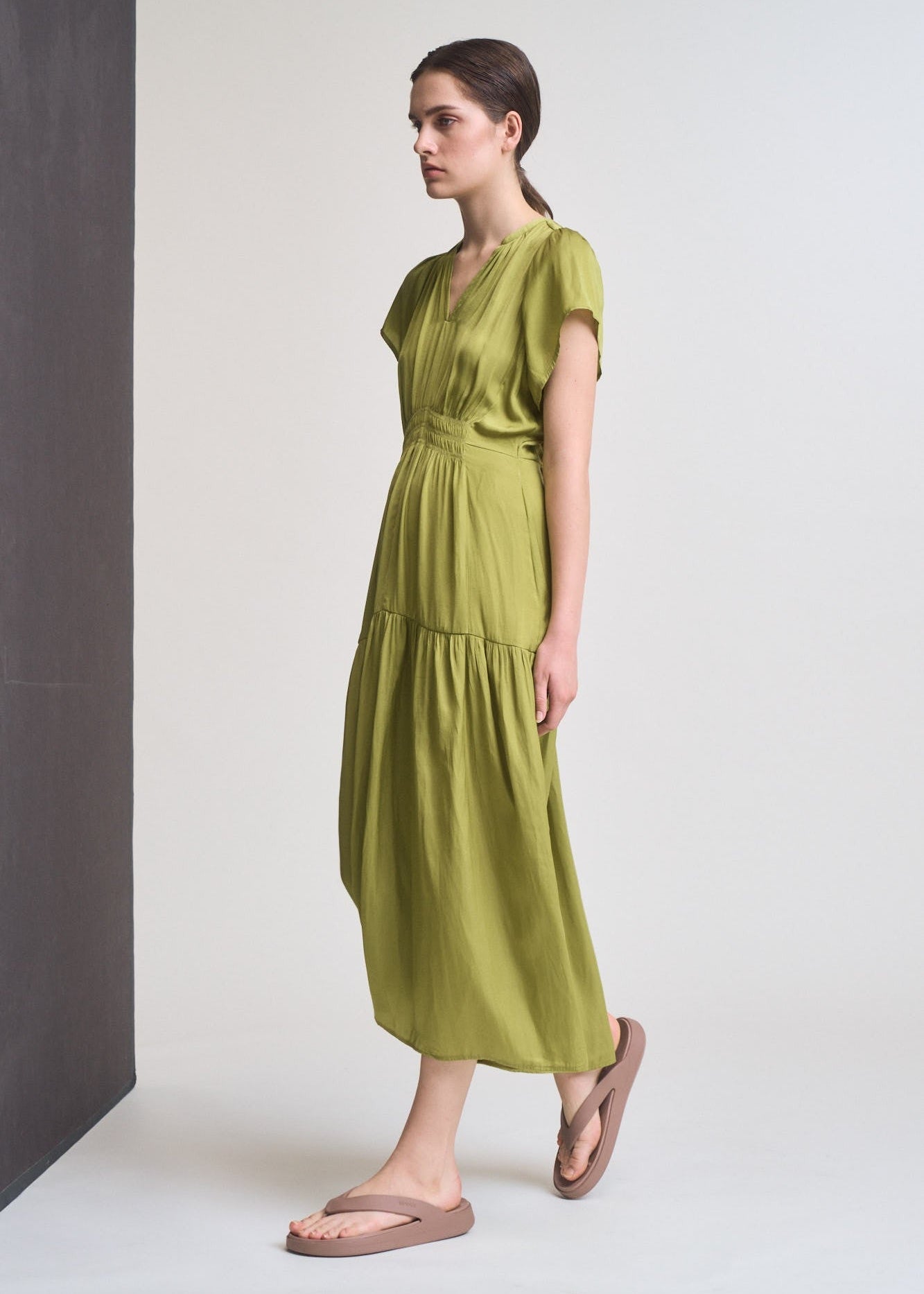 BROOKE SATIN MIDI DRESS