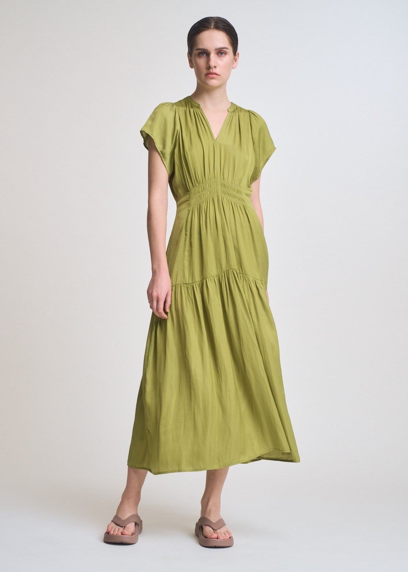 BROOKE SATIN MIDI DRESS