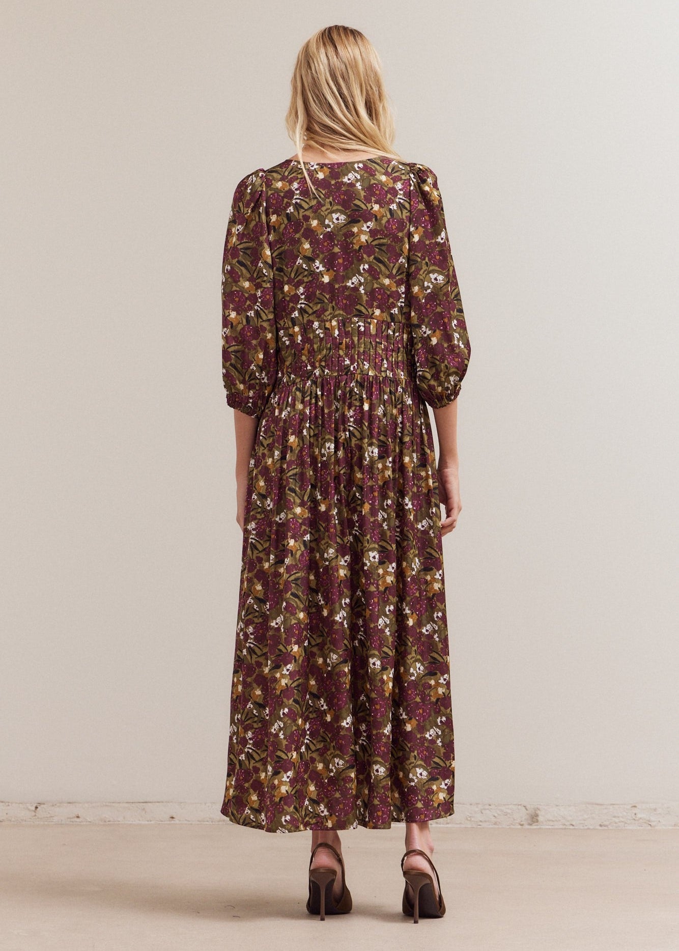 PLEATED MAXI DRESS