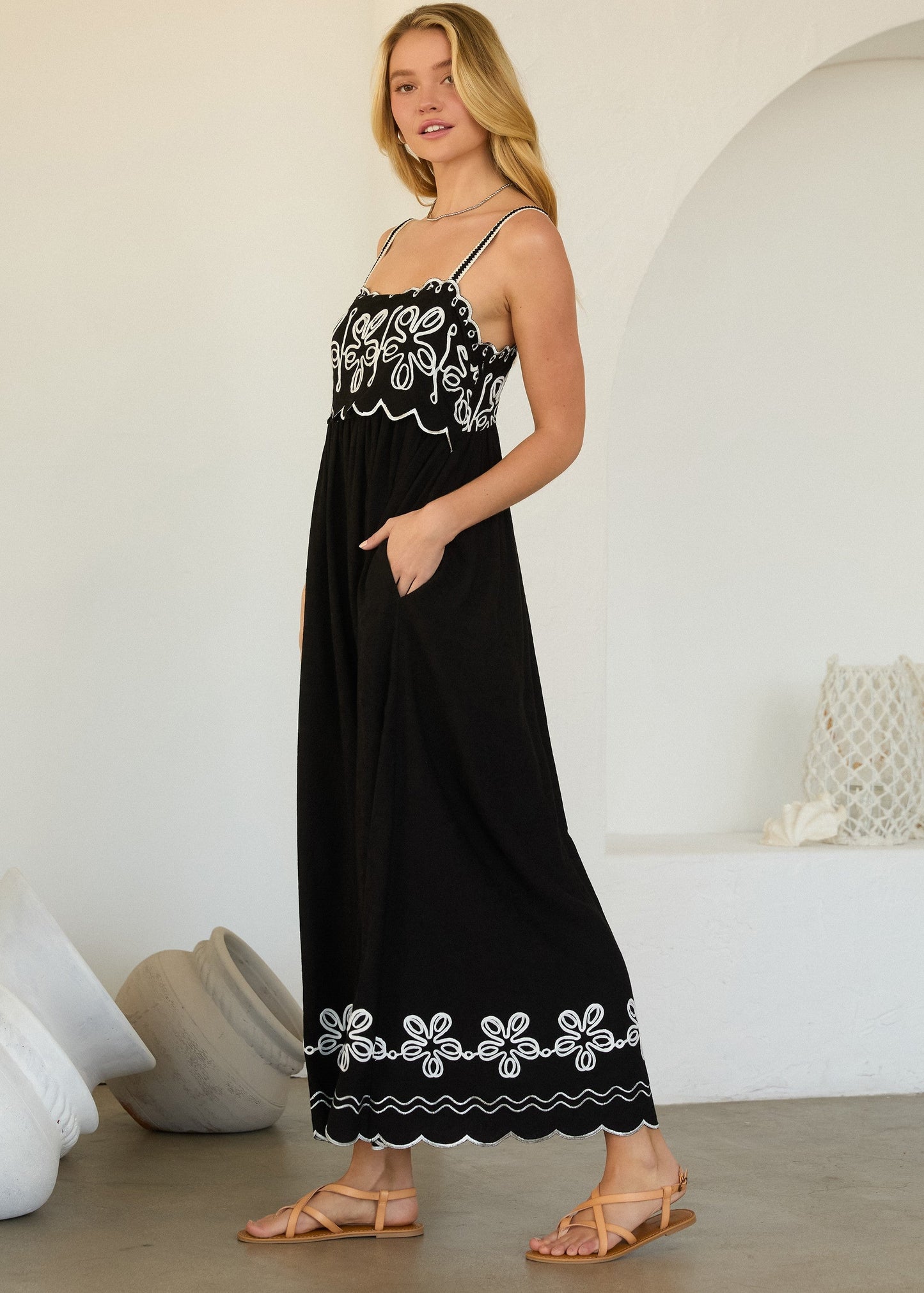 MELISSA EMBROIDERED MAXI DRESS