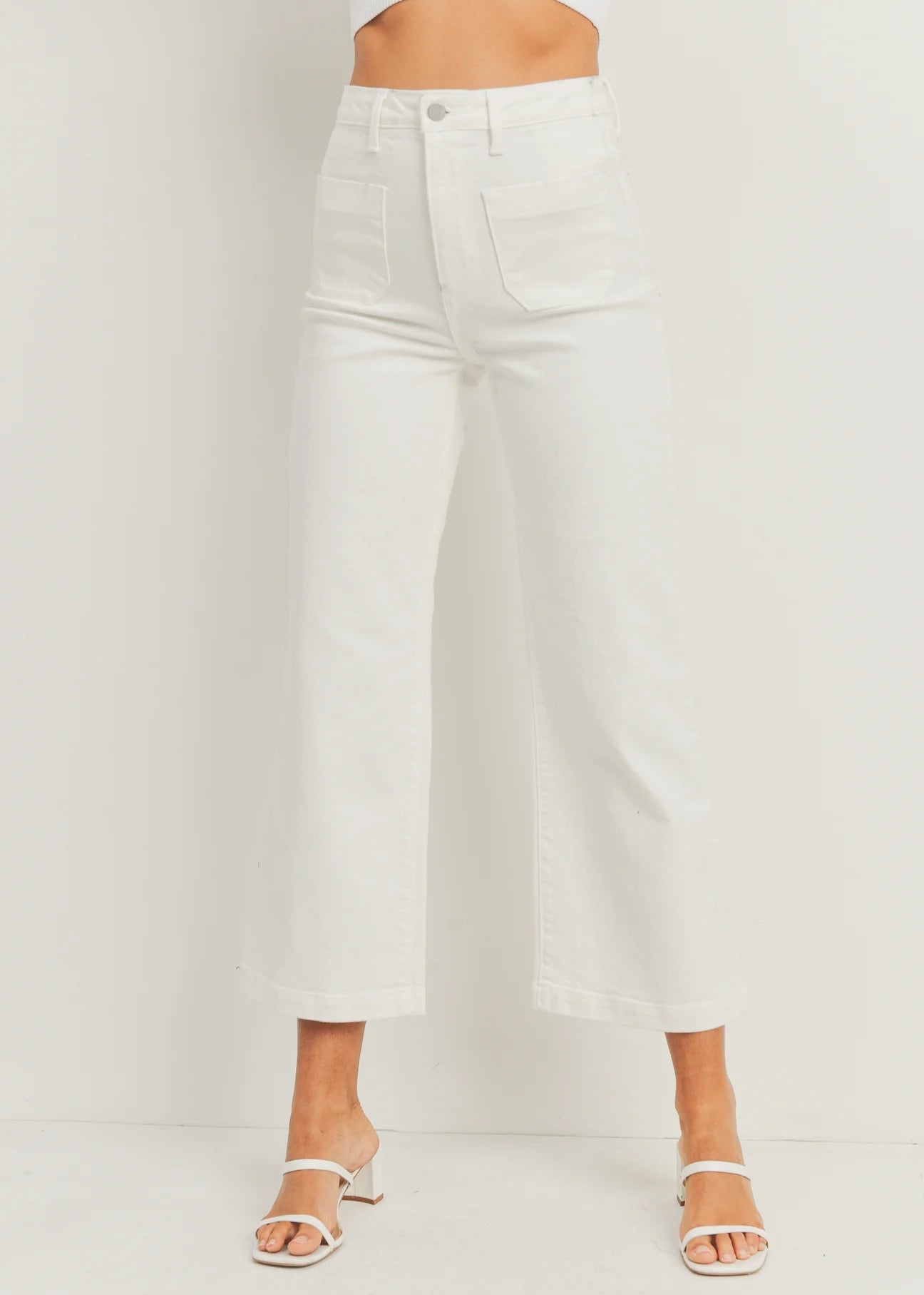 JUST BLACK DENIM THE SAILOR POCKET WIDE LEG – A HIGH-RISE, PATCH POCKET JEAN WITH EFFORTLESS FLARE OFF WHITE 
