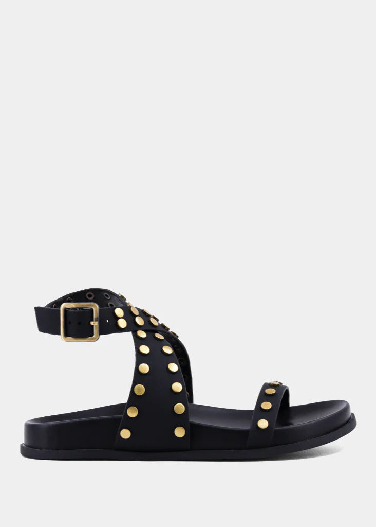 SHU SHOP CECILY SANDALS – EDGY STUDDED GLADIATOR FLATS STRAPPY