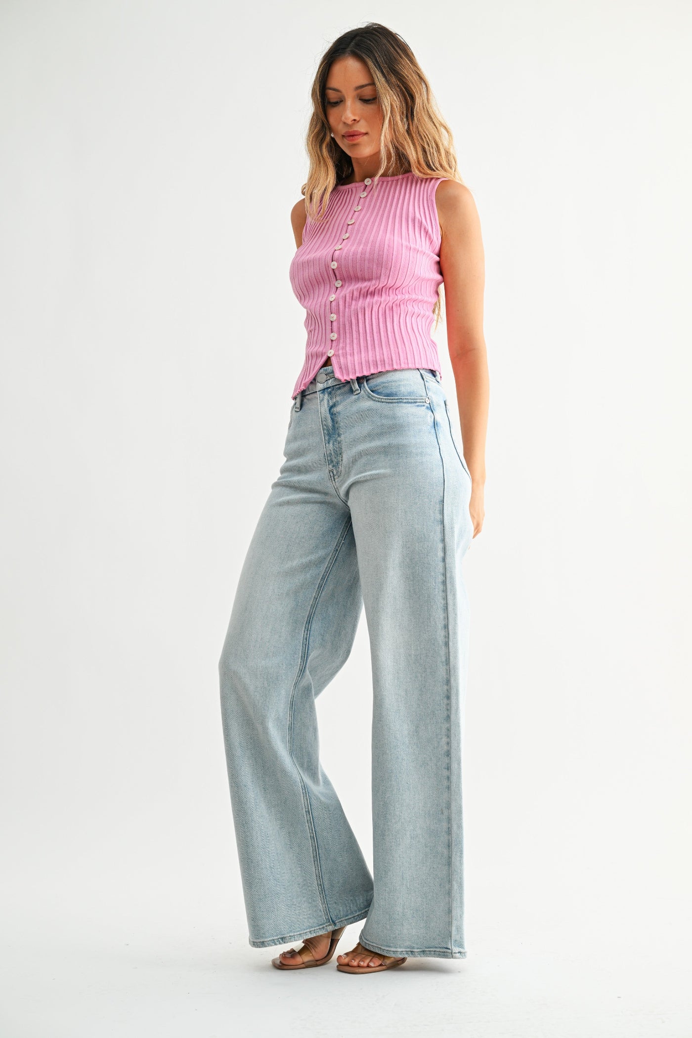 WIDE LEG DENIM JEANS