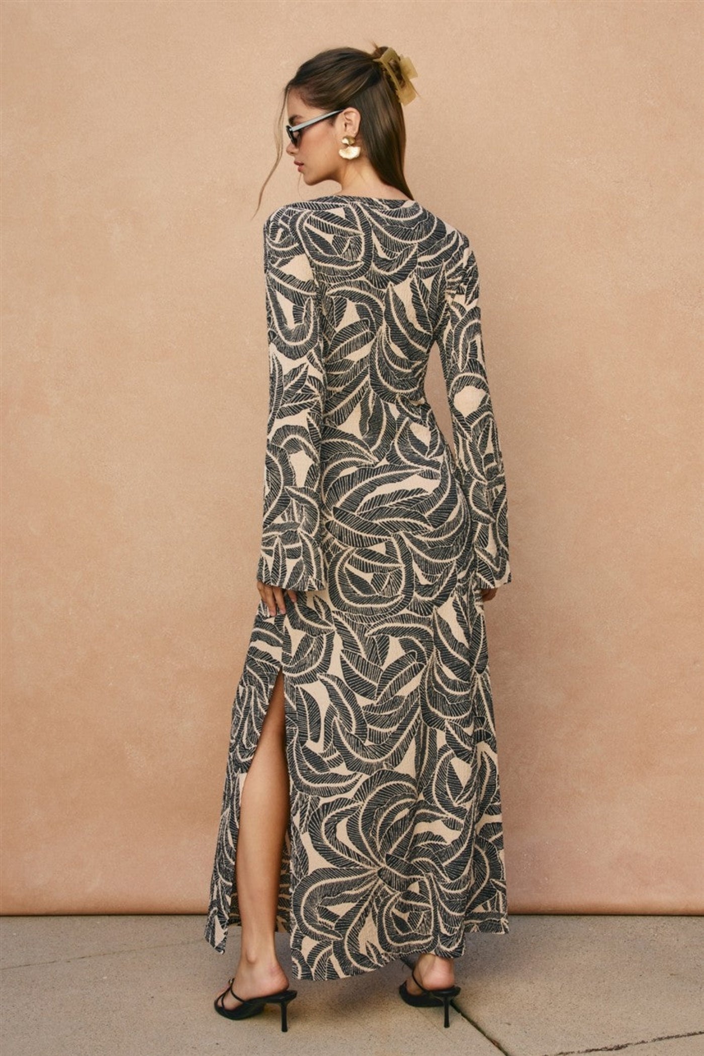PALM PRINT MAXI DRESS