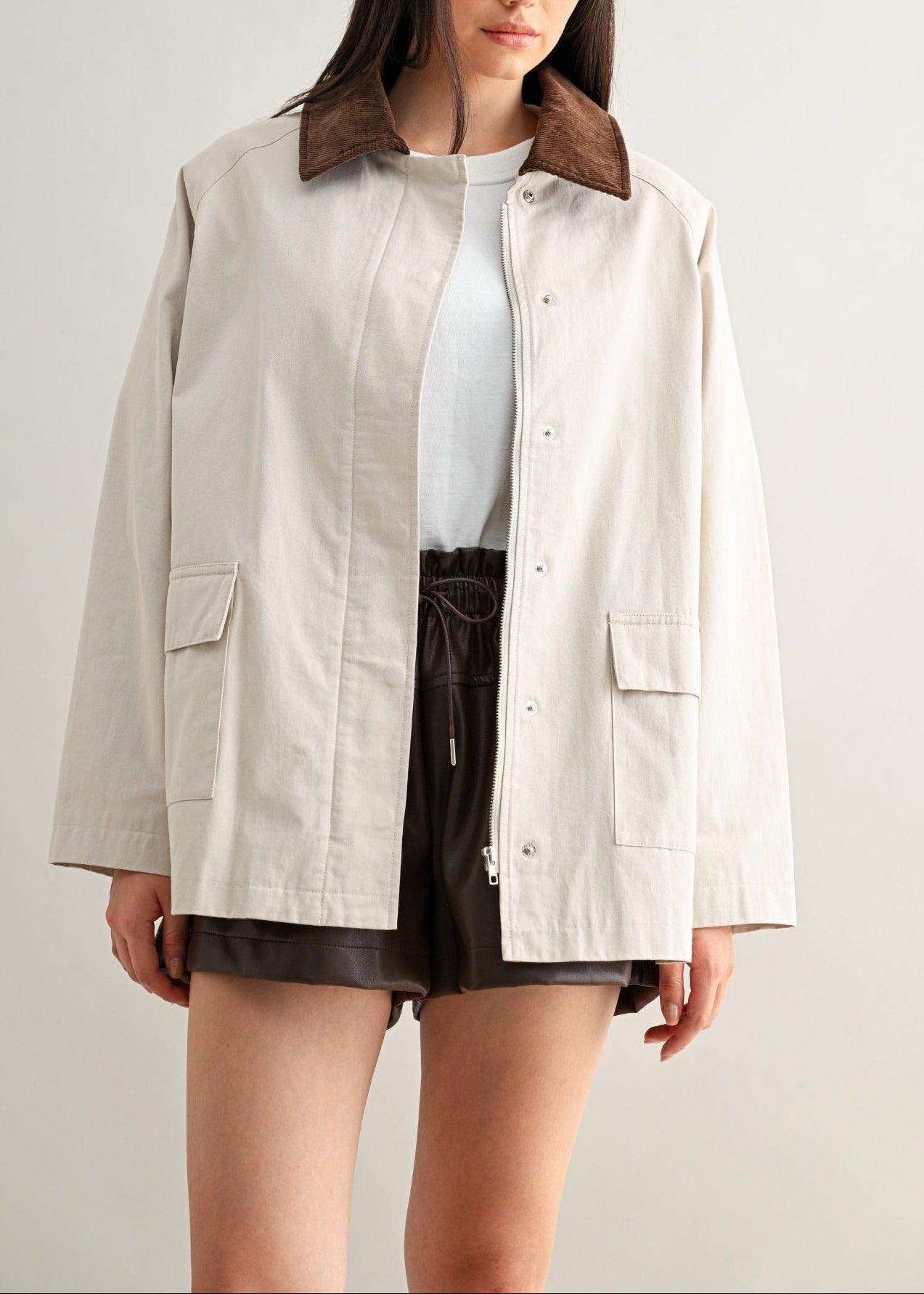 CONTRASTED COLLAR WORKMAN JACKET