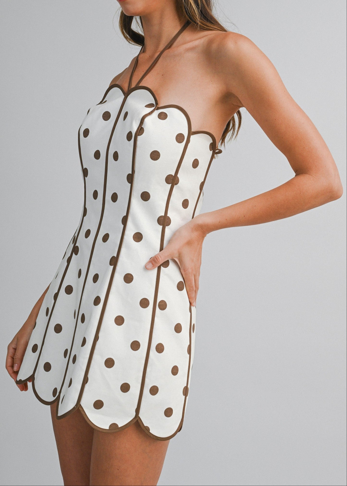 KYLIE HALTER MINI DRESS