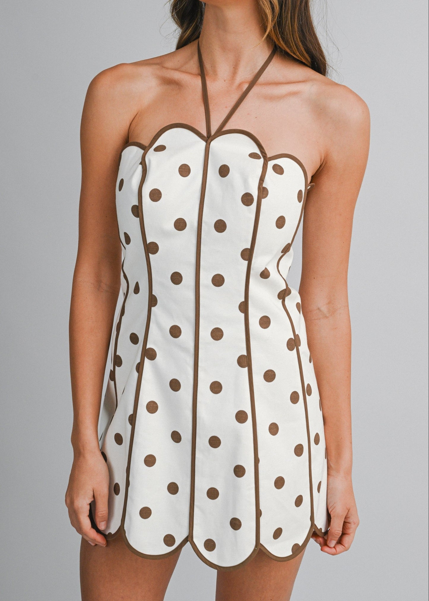KYLIE HALTER MINI DRESS