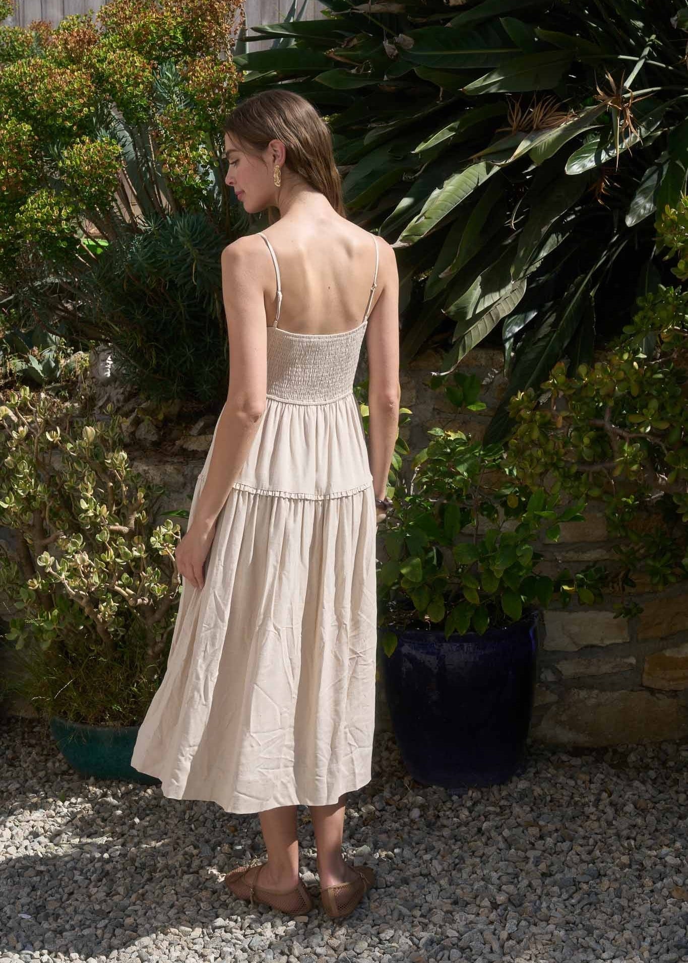 TAUPE MIDI DRESS