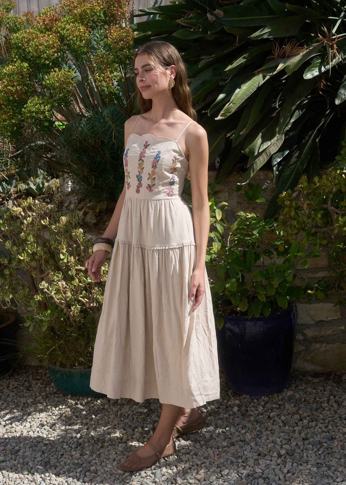 TIERED MIDI DRESS