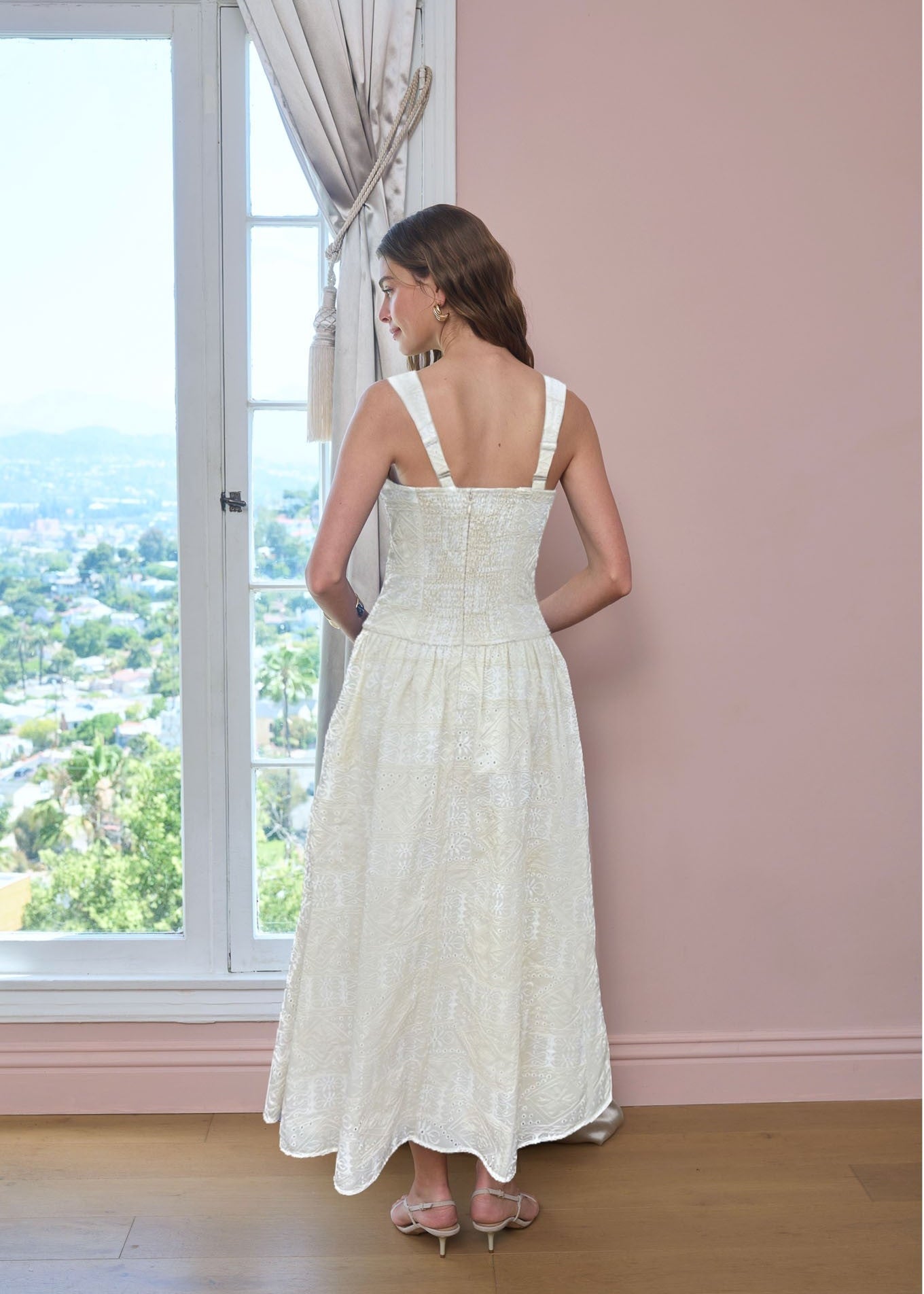 smocked back dress