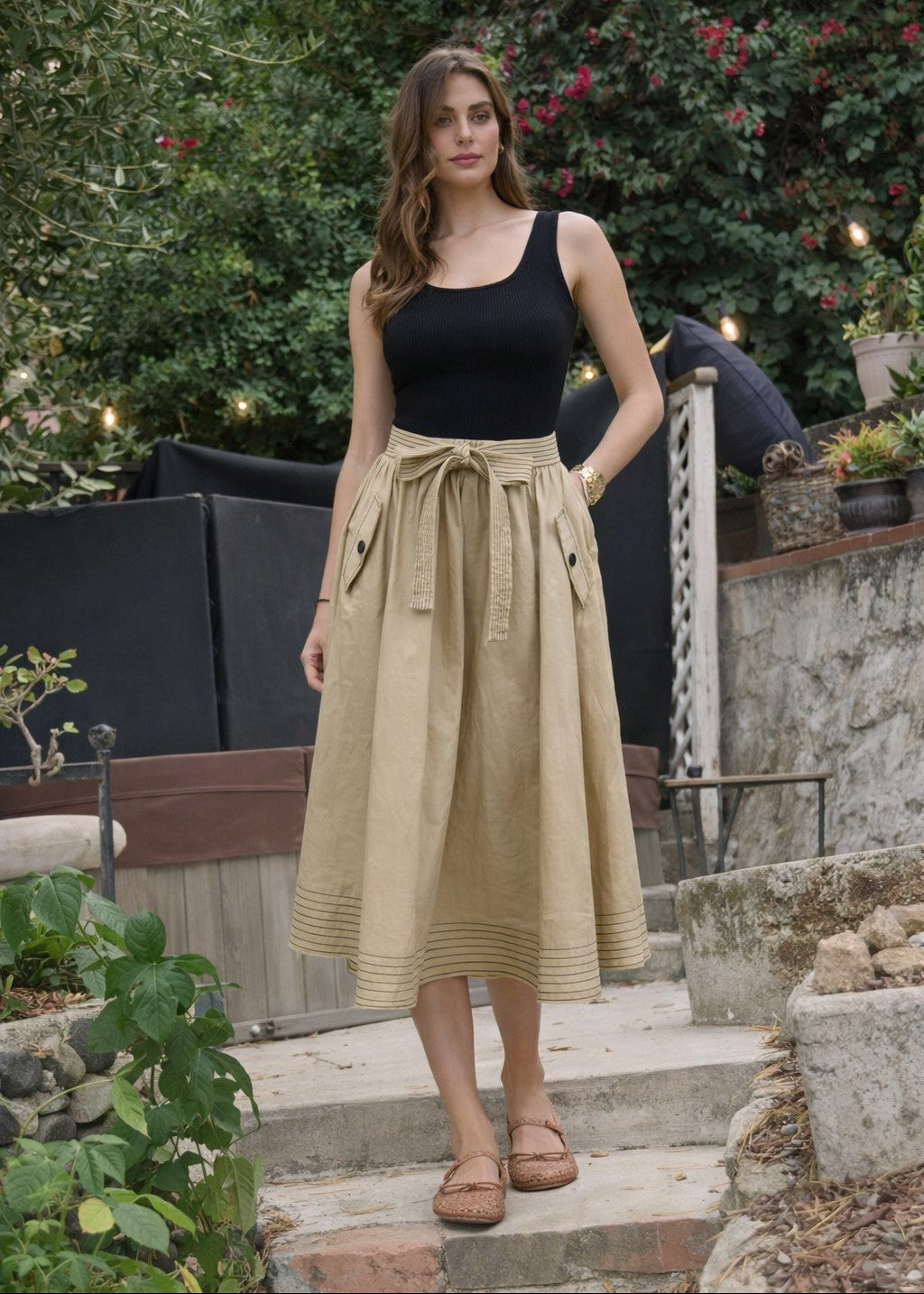 MIKAYLA SLEEVELESS MIDI DRESS