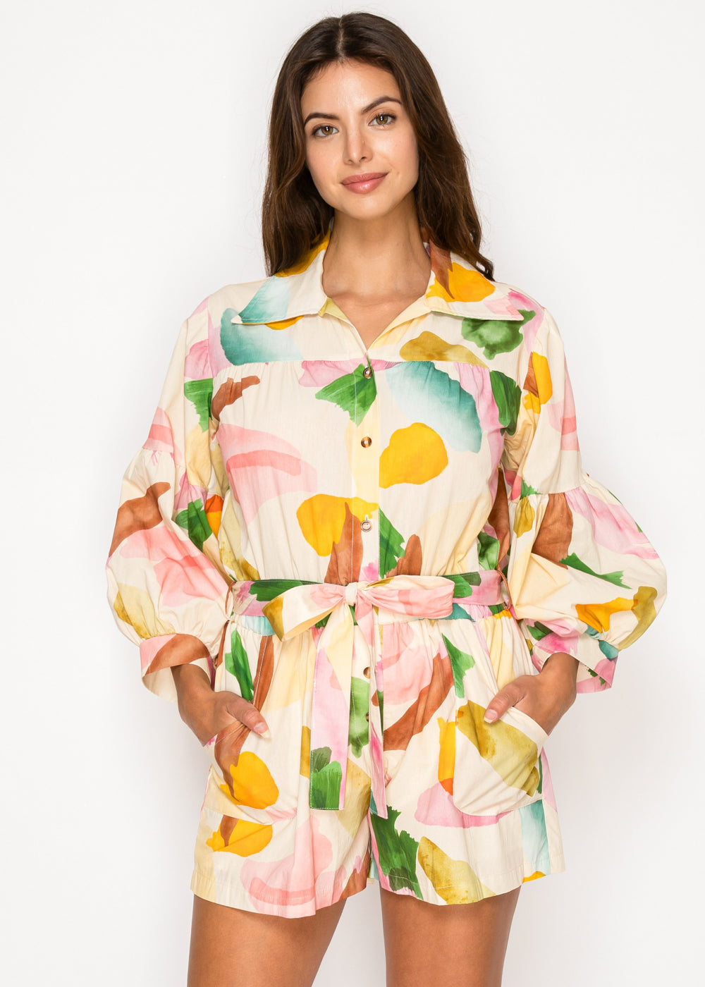 AMY PRINT LONGSLEEVE ROMPER