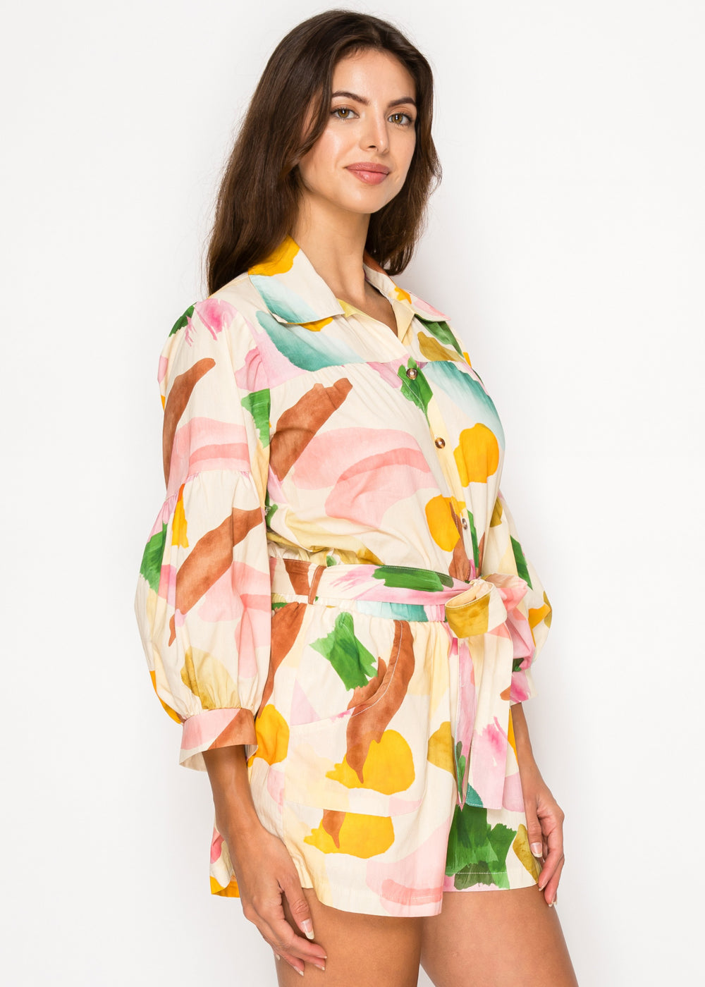 AMY PRINT LONGSLEEVE ROMPER