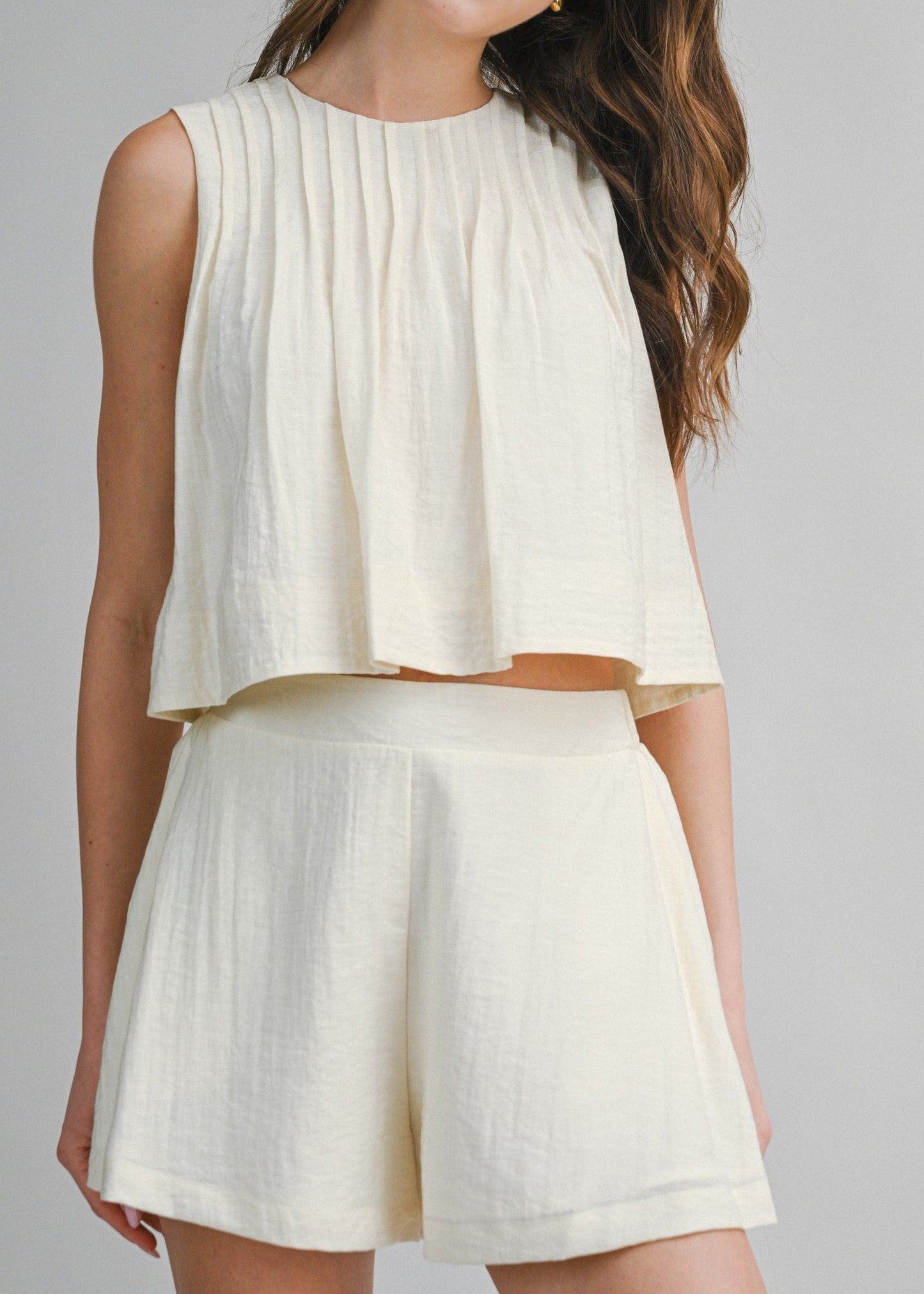 KENDALL PLEATED CROP TOP