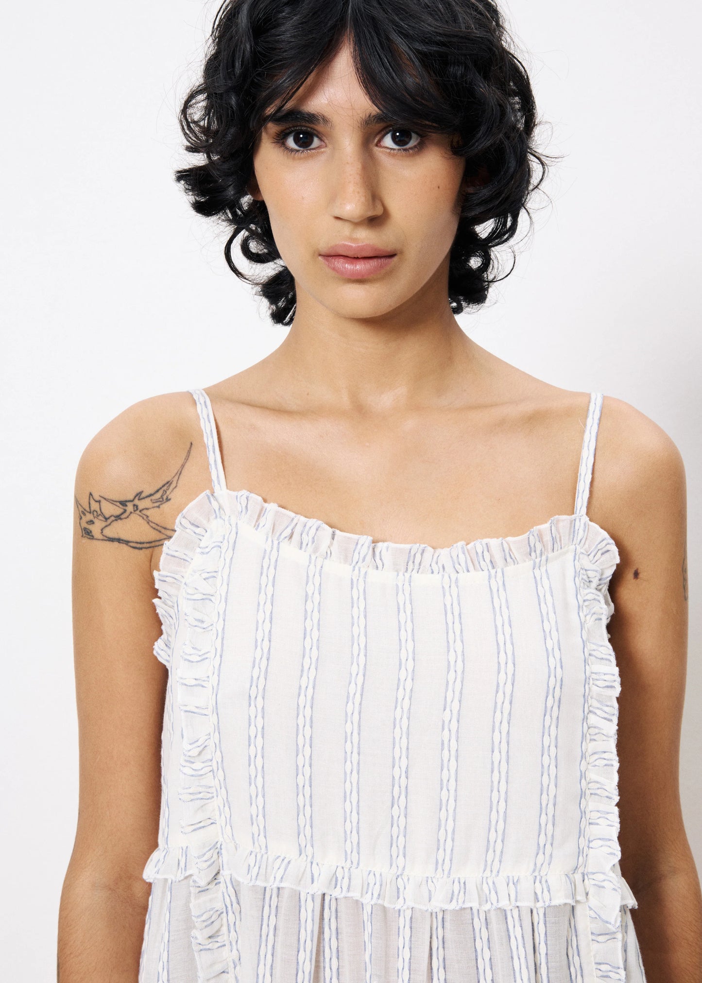 FRNCH CLIO WHITE MAXI DRESS – A PRINTED COTTON MAXI WITH ROMANTIC RUFFLES AND A BREEZY FIT