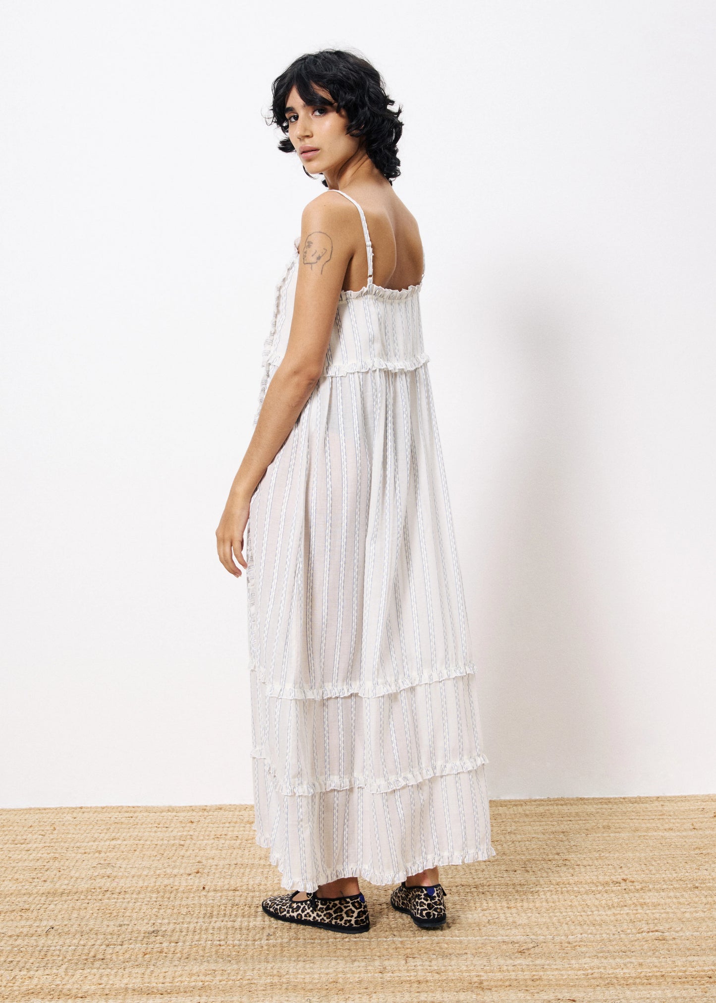 FRNCH CLIO WHITE MAXI DRESS – A PRINTED COTTON MAXI WITH ROMANTIC RUFFLES AND A BREEZY FIT