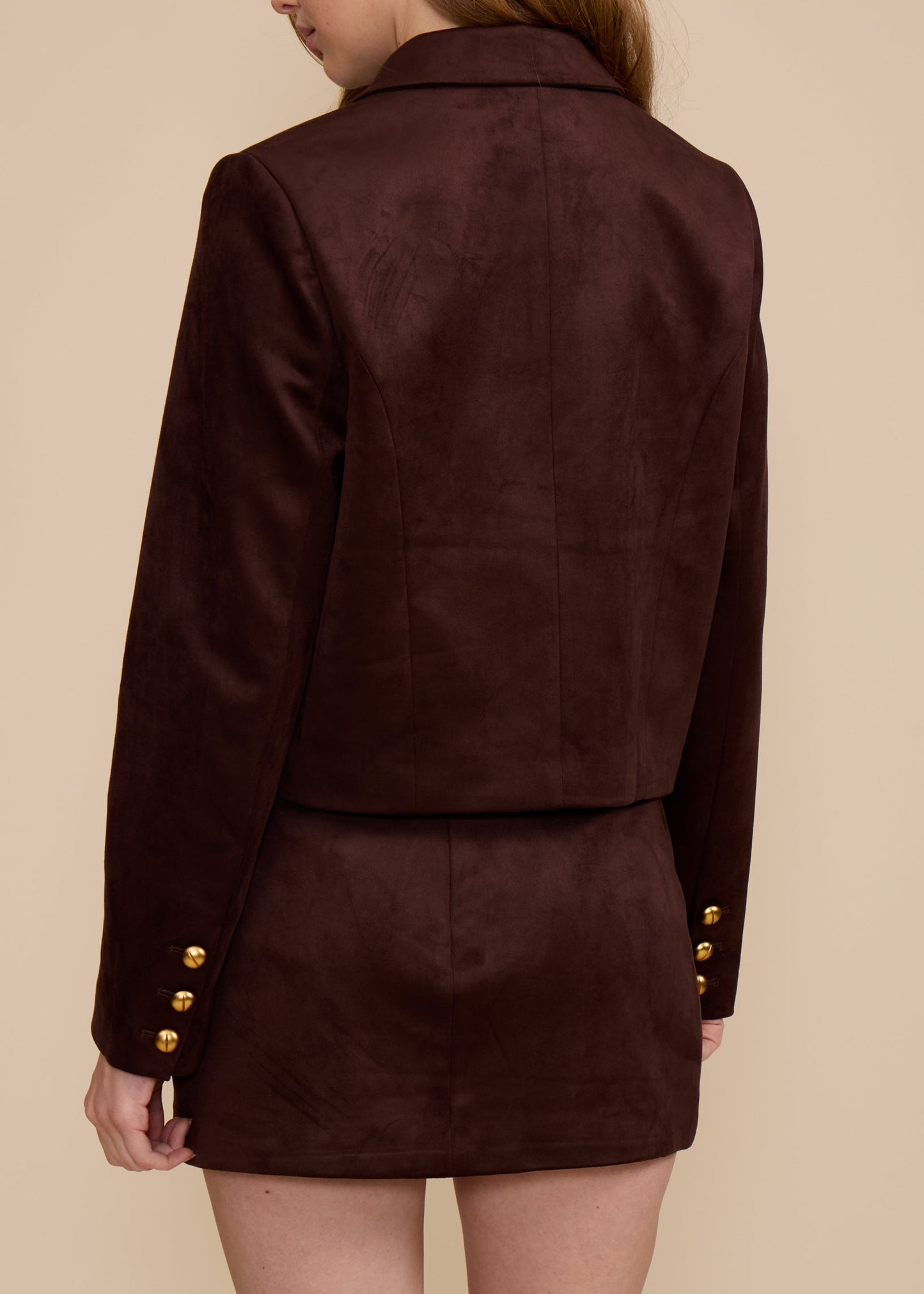BROWN FAUX SUEDE JACKET